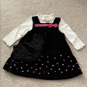 Infant Gymboree Black Velvet Jumper w/Matching Turtleneck Onesie